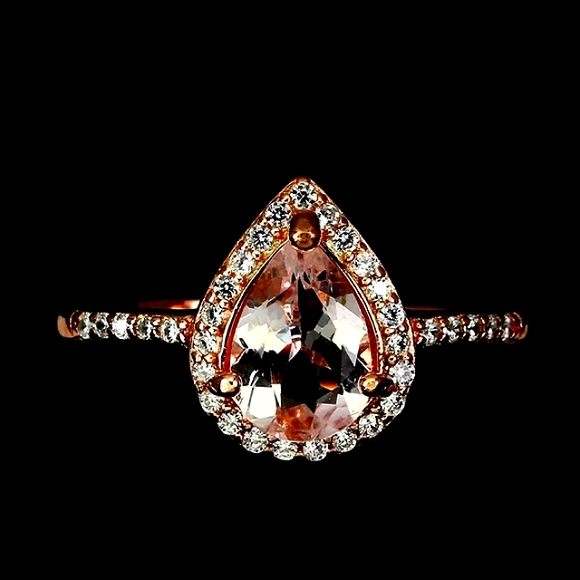 1.6 Natural Morganite Champaign 14K over 925 Ring - Picture 7 of 7